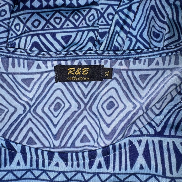 Blue Geometric Pattern Dress - Picture 4 of 5